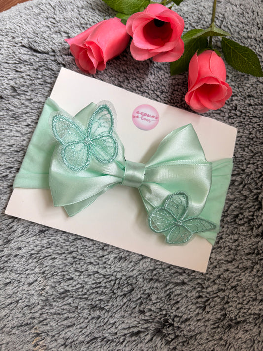 Mint butterfly headband