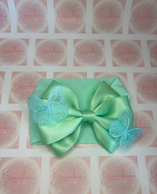 Mint butterfly headband
