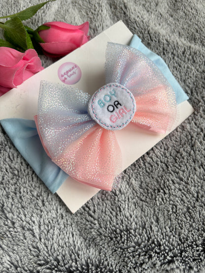 Gender reveal bow